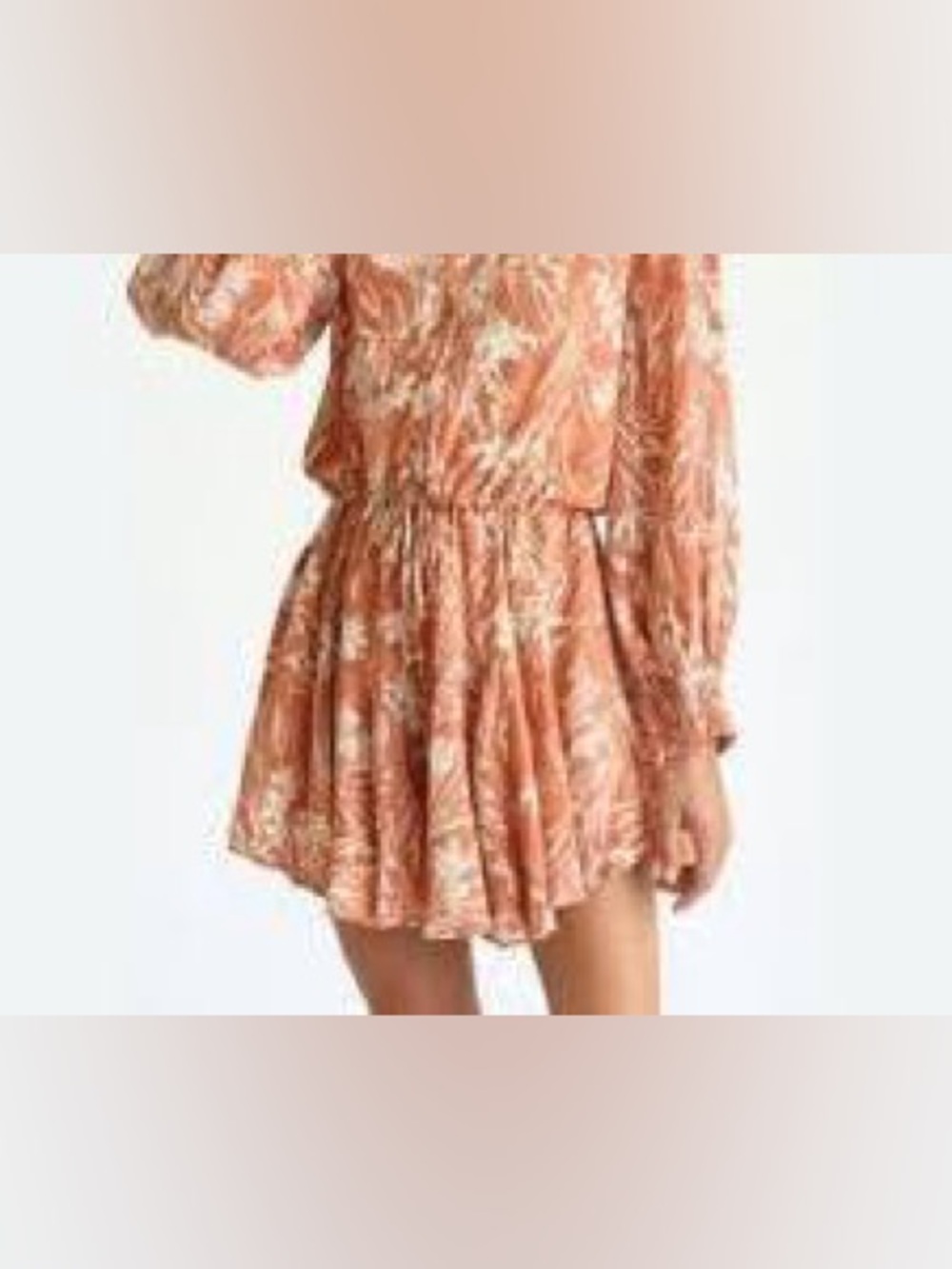 Fate Smocked Waist Rust Floral Mini Dress
